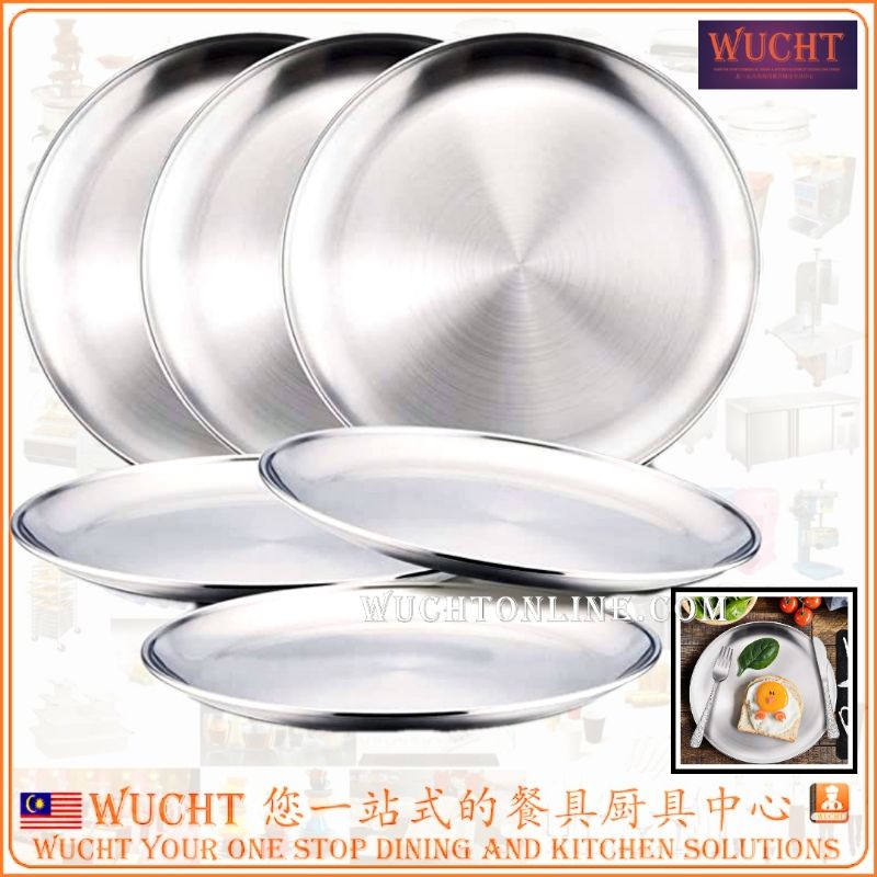 Dinner Lunch Plate Round Stainless Steel 16cm 