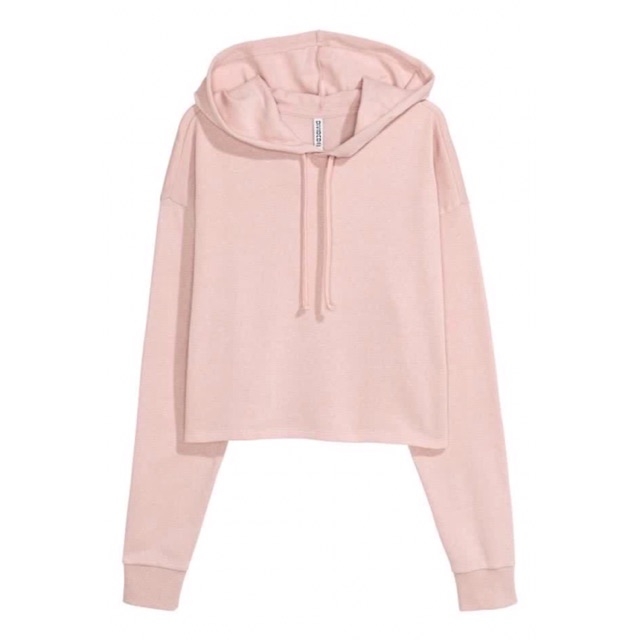 h&m grey cropped hoodie