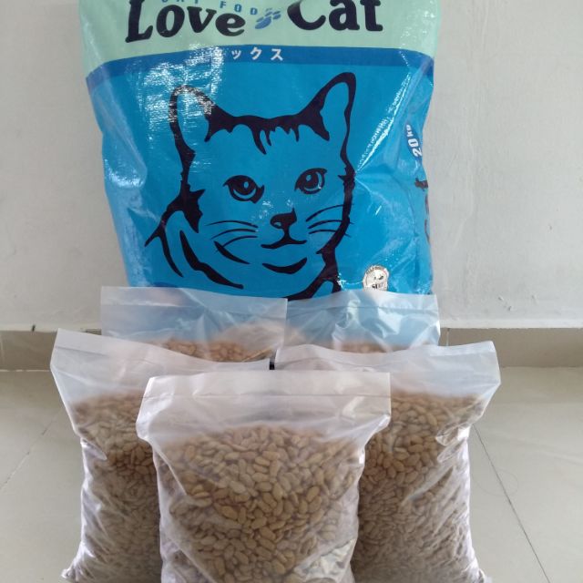 Ready Stock Makanan Kucing Premium Murah Love Cat Repack 1kg