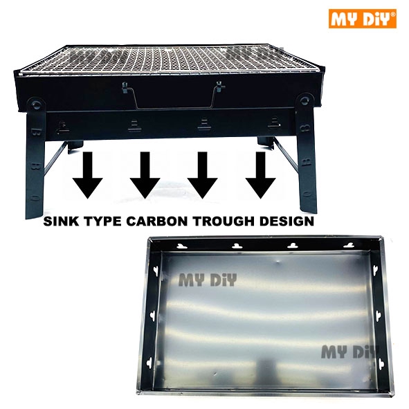 Mydiysdnbhd 43cm Bbq Grill Foldable Portable Outdoor Folding Barbecue Charcoal Picnic Campaign Cook Big Size 43cm Shopee Malaysia