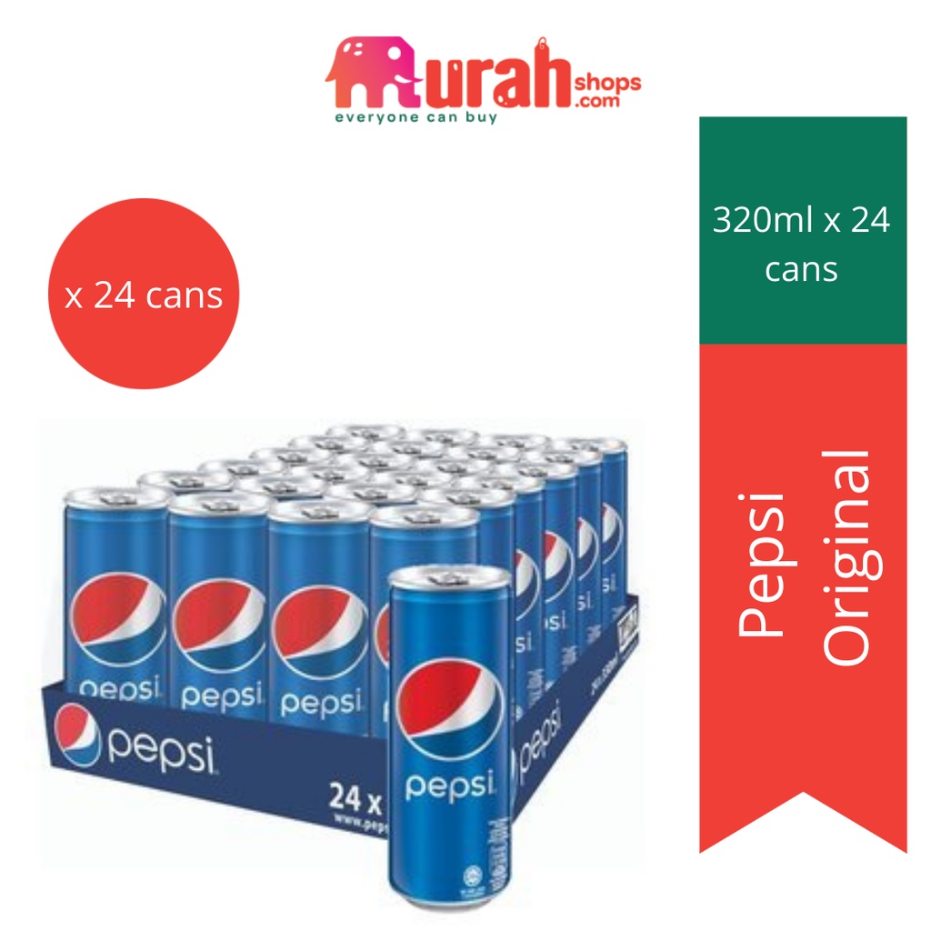 Pepsi Soft Drink Beverages Minuman Ringan Pepsi 320ml X (4/12/24) Cans ...