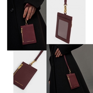 charles and keith top zip card holder