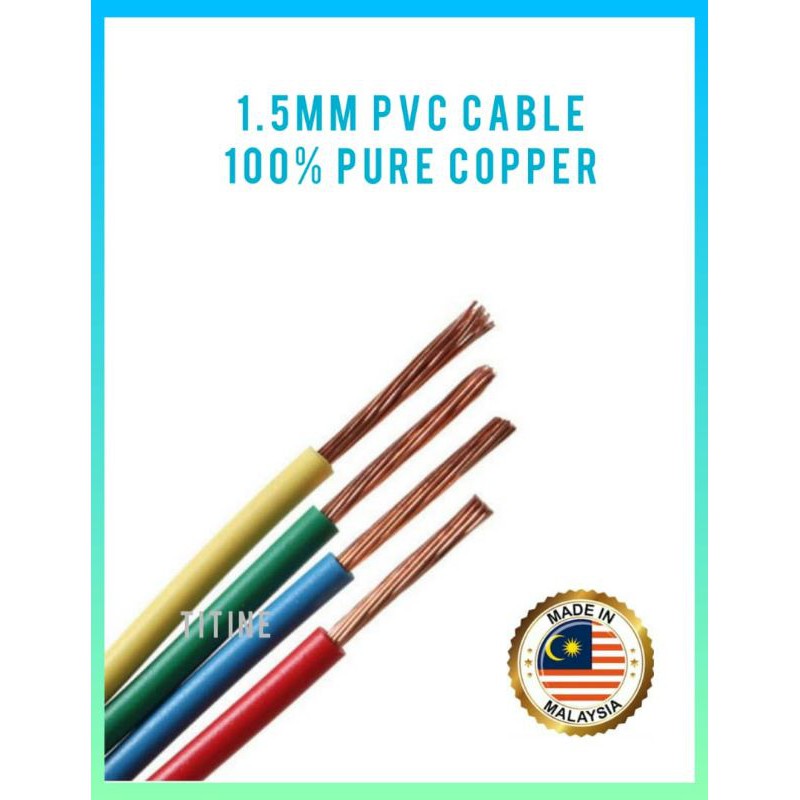 1.5mm PVC cabal / 1.5mm pvc wire / Electrical Kabel (cut in Meter ...