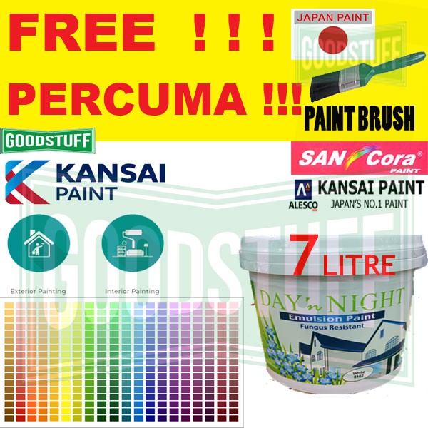 7l sancora day n night 7liter paint nippon matex undercoat maxilite water  paint ceiling wall paint cat rumah cat dinding