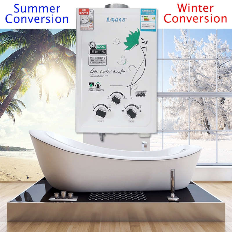 10KW 6L Multifuncitonal  Wall Mounted Hot Water Heater Gas Tankless Water HeaterThermostat Fast Heating Hot Shower