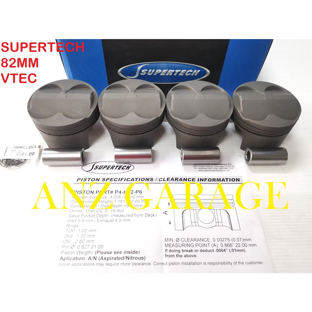 Piston Supertech B16 B18 82mm High Compression Honda Vtec Shopee Malaysia