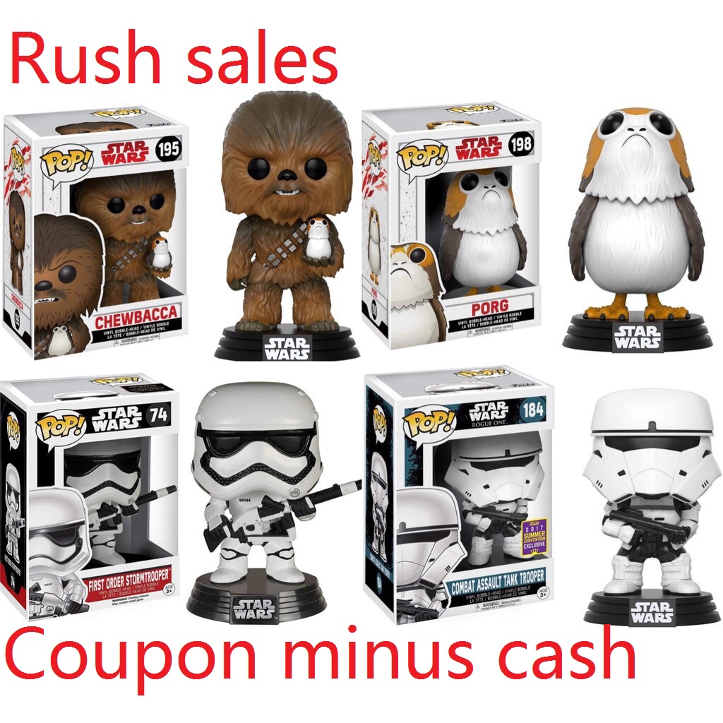 chewbacca and porg funko pop
