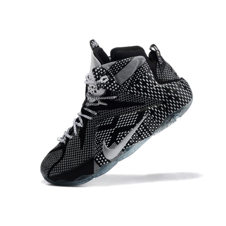 lebron 12 white and black