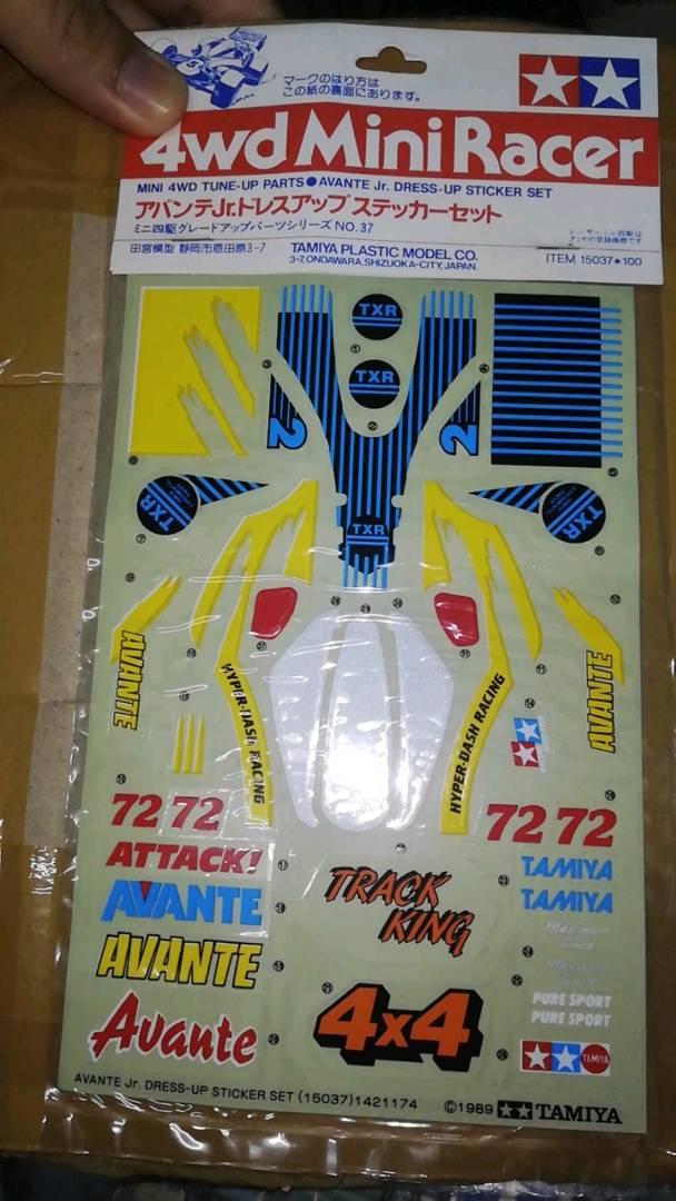 Dress-up sticker set New Tamiya 1/32 decals 4wd Mini Racer #15037 Avante Jr 