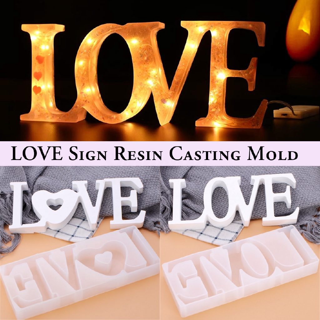 LOVE Sign Resin Casting Mold Silicone Jewelry Making Epoxy Mould Craft DIY Tool❤