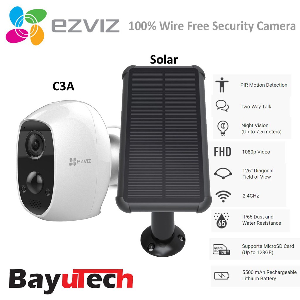 EZVIZ By Hikvision C3A 1080P Battery-Powered Wi-Fi 100% Wire-free ...