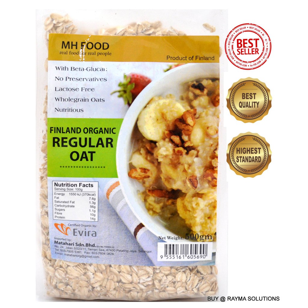 Mh Food Finland Organic Regular Rolled Oats 500g 