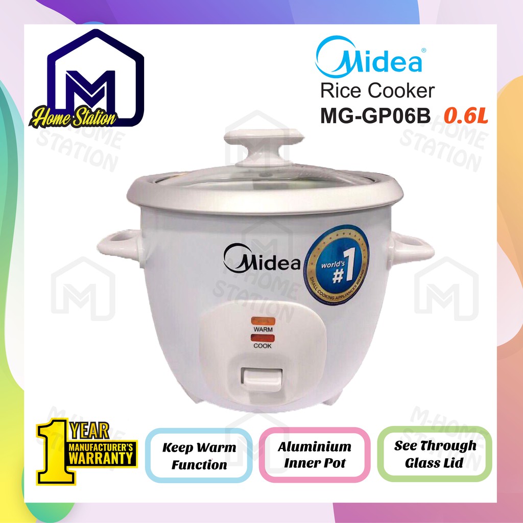 Midea Mini Rice Cooker 0.6L Small Capacity MG-GP06B / MGGP06B Periuk
