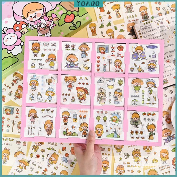 Essential Have 240Pcs No Repeating Sticker Japanese Cute Diary Notebook Set Stickers Stationery Kids Ki Course Tutori... - Image 4