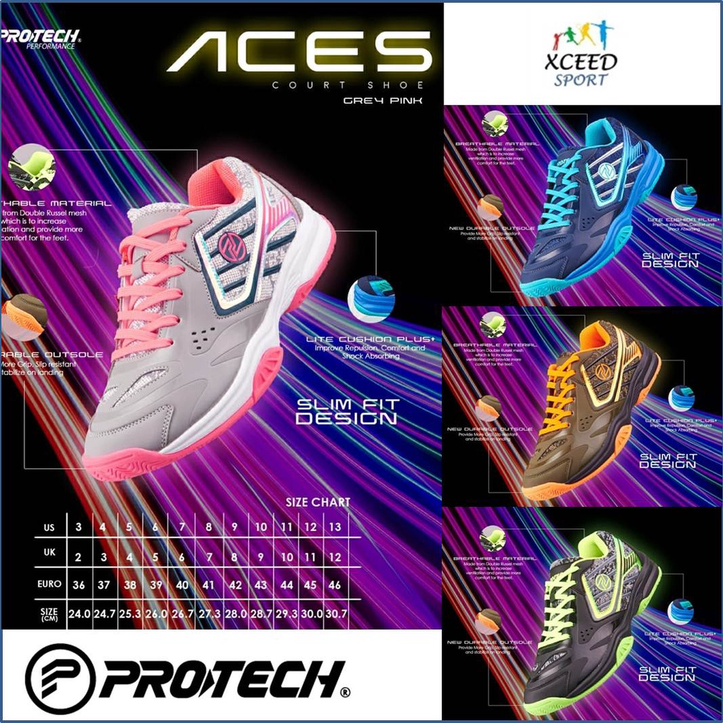 Protech Badminton Shoes Aces 100 Original Shopee Malaysia