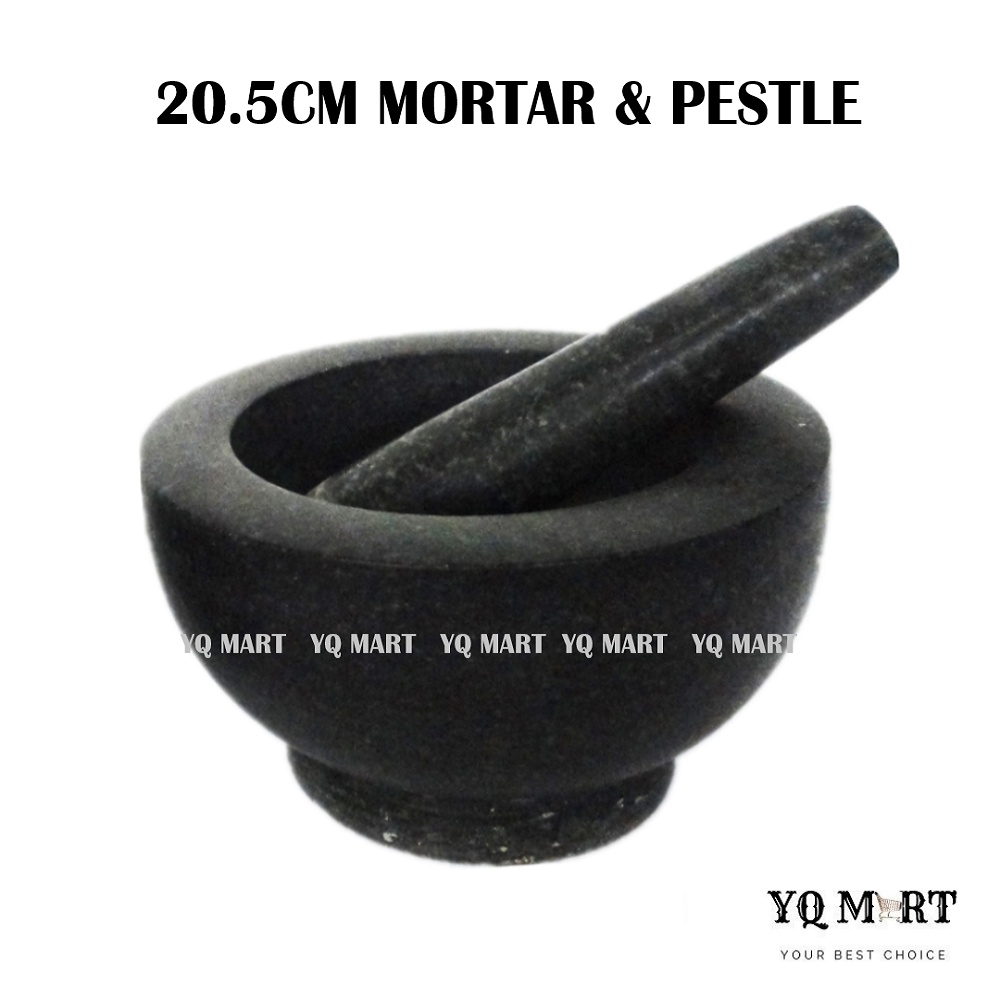 20.5CM Extra Large Mortar And Pestle/ Mortar Set/ Lesung Set Besar/ Lesung Batu Set Shopee