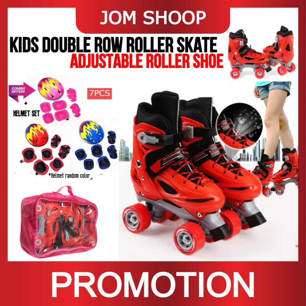 Ship From KL **Free Bag** Double Row Roller Skate Kids Roller Blade