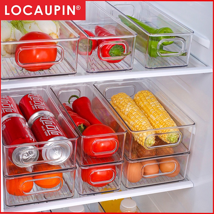 Locaupin Refrigerator Organizer Bins-Stackable Fridge Organizers with ...