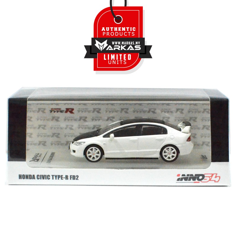 INNO MODELS INNO64 1/64 HONDA CIVIC TYPE-R FD2 WHITE W/ CARBON BONNET ...