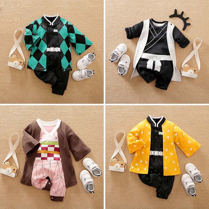 Newborn Romper Baby Demon Slayer Jumpsuit Anime Cosplay Clothes Newborn  Baby Costume Long Sleeve Bodysuit | Shopee Malaysia