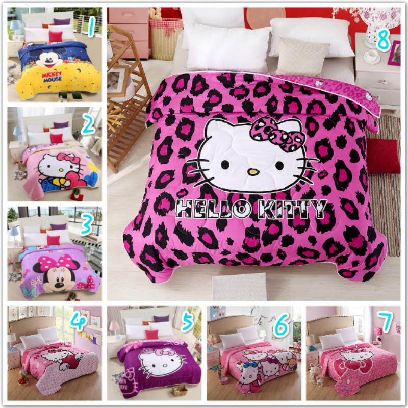 Hello Kitty Mickey Mouse Comforter Quilts Duvet Blanket Single