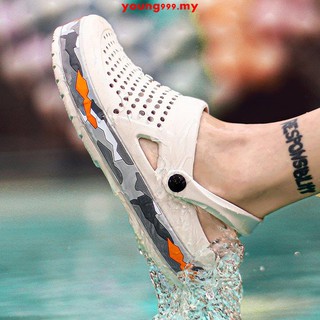 young999.my [New Arrival] Summer outdoor fishing shoes leisure sports rafting wading non-slip holes men’s beach sandals and slippers
