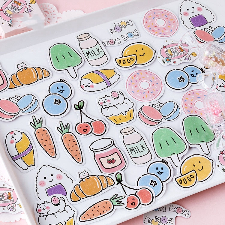Sticker đồ ăn cute là cách tuyệt vời để trang trí. Hãy dán những sticker đồ ăn lên điện thoại, laptop hoặc bất kỳ đồ dùng nào mà bạn muốn. Chúng sẽ mang lại những không gian sáng tạo và đầy màu sắc.