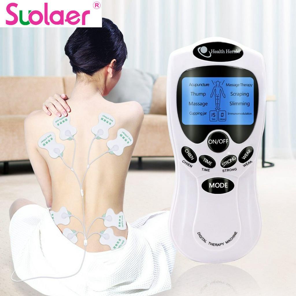 Salorie EMS English keys Care Electric Tens Acupuncture Full Body Massager Digital Therapy Machine +8 Pads For Back Neck Foot Amy Leg