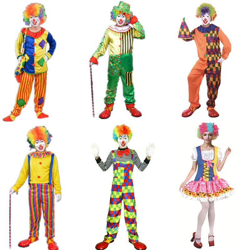 Clown Costumes Christmas Adult Woman Man Joker Cosplay Party Clown Clothes  Suit | Shopee Malaysia