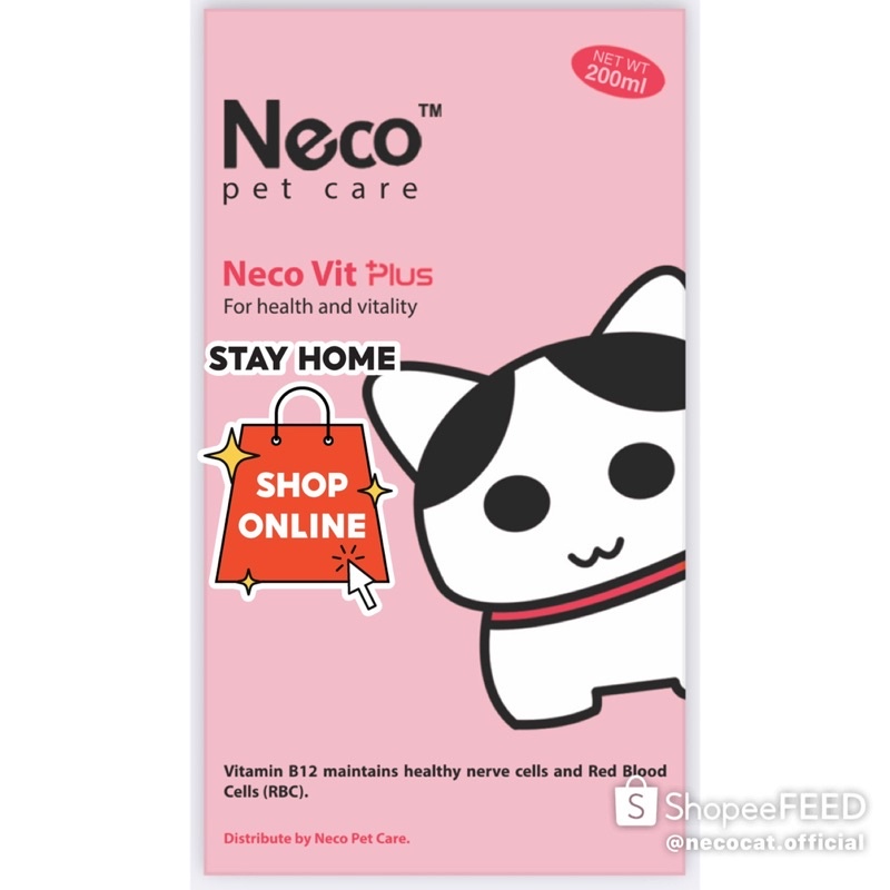 ☢Neco Vit Plus (Vitamin Tambah Susu Kucing u0026 Anjing) - 200ml 