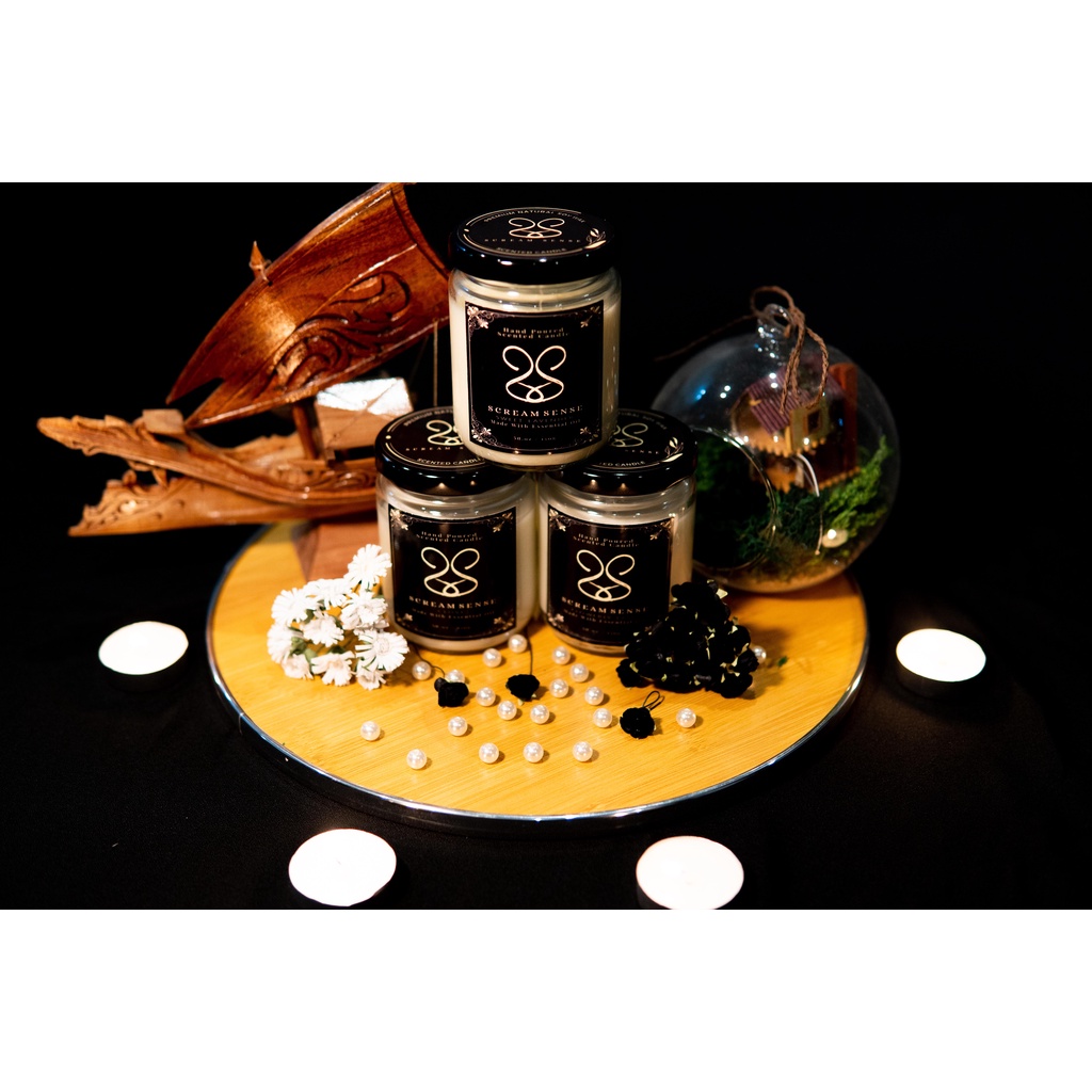 Scented Candle by Scream Sense (Handmade) with Essential Oil