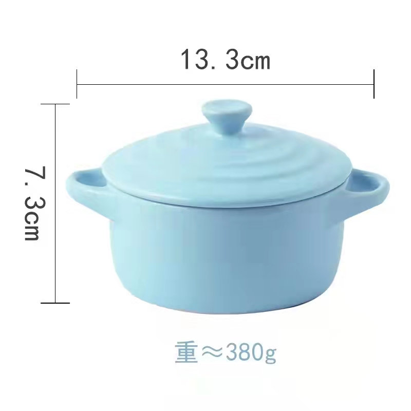 🎁KL STORE✨ _Ceramic Mangkuk Baking Bowl Soup Bowl Dessert Dish Bakeware with lid Micro