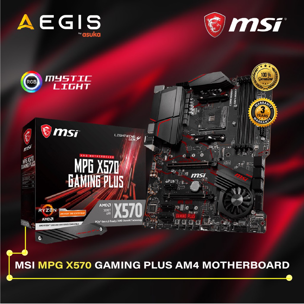 【READY STOCK】MSI MPG X570 GAMING PLUS AM4 MOTHERBOARD [Bundle with Ryzen 5000 Series]