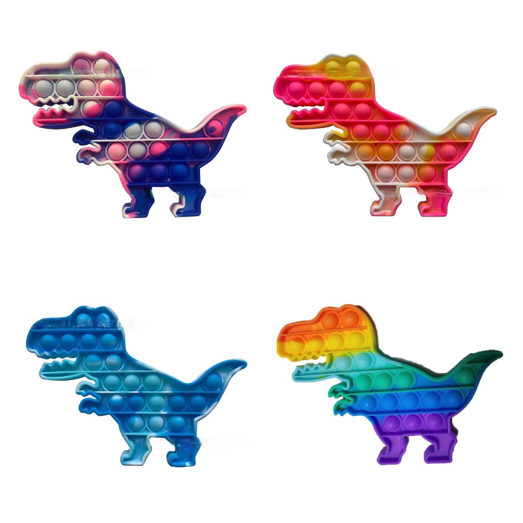 Colourful Fidget Dinosaur Rainbow Push 