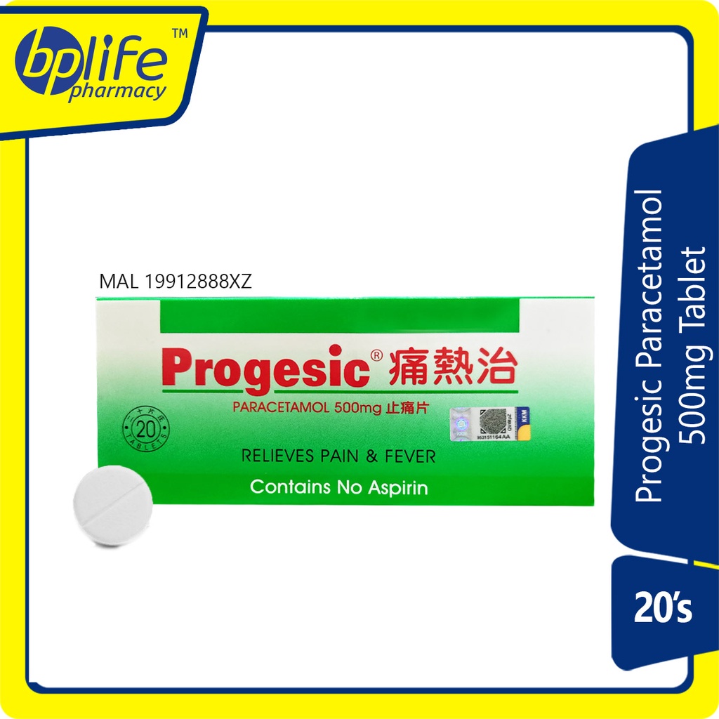 Progesic Paracetamol 500mg Tablet 20s Shopee Malaysia