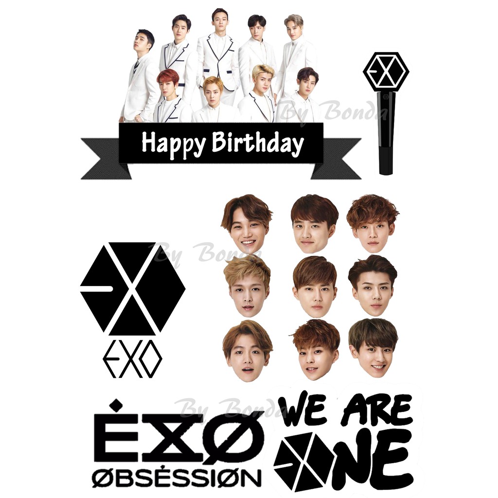 EXO Cake Topper Birthday Shopee Malaysia