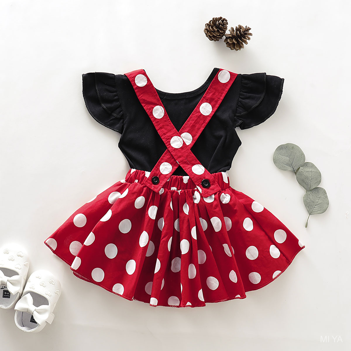 minnie mouse suspender skirt