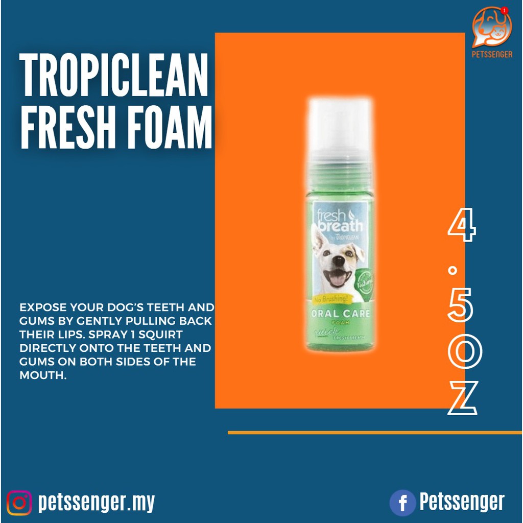 Tropiclean Fresh Foam 4.5oz (133ml) Shopee Malaysia
