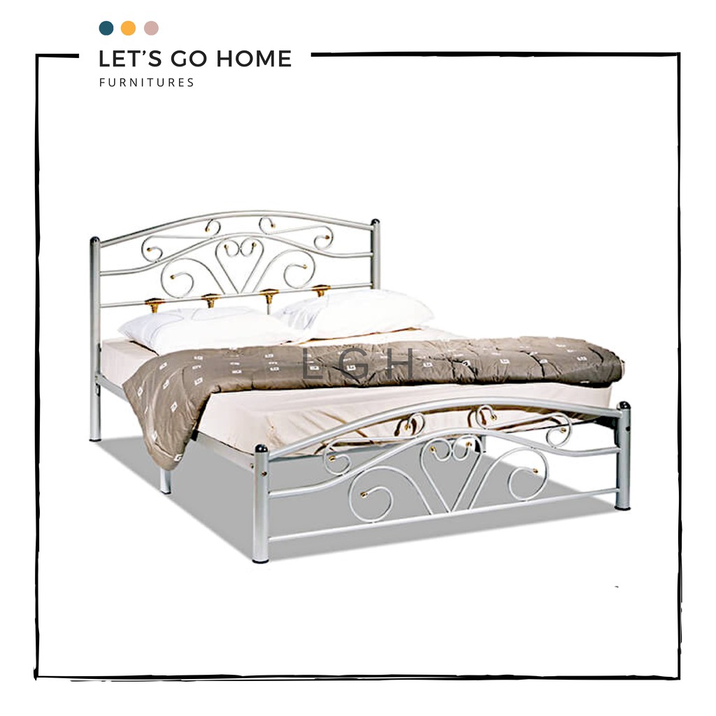 Classic Modern Metal Queen Size Bed Frame | Katil Besi ...