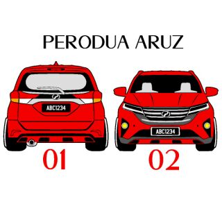 STIKER KERETA PERODUA ARUZ STIKER CUTTING PANTULAN CAHAYA 