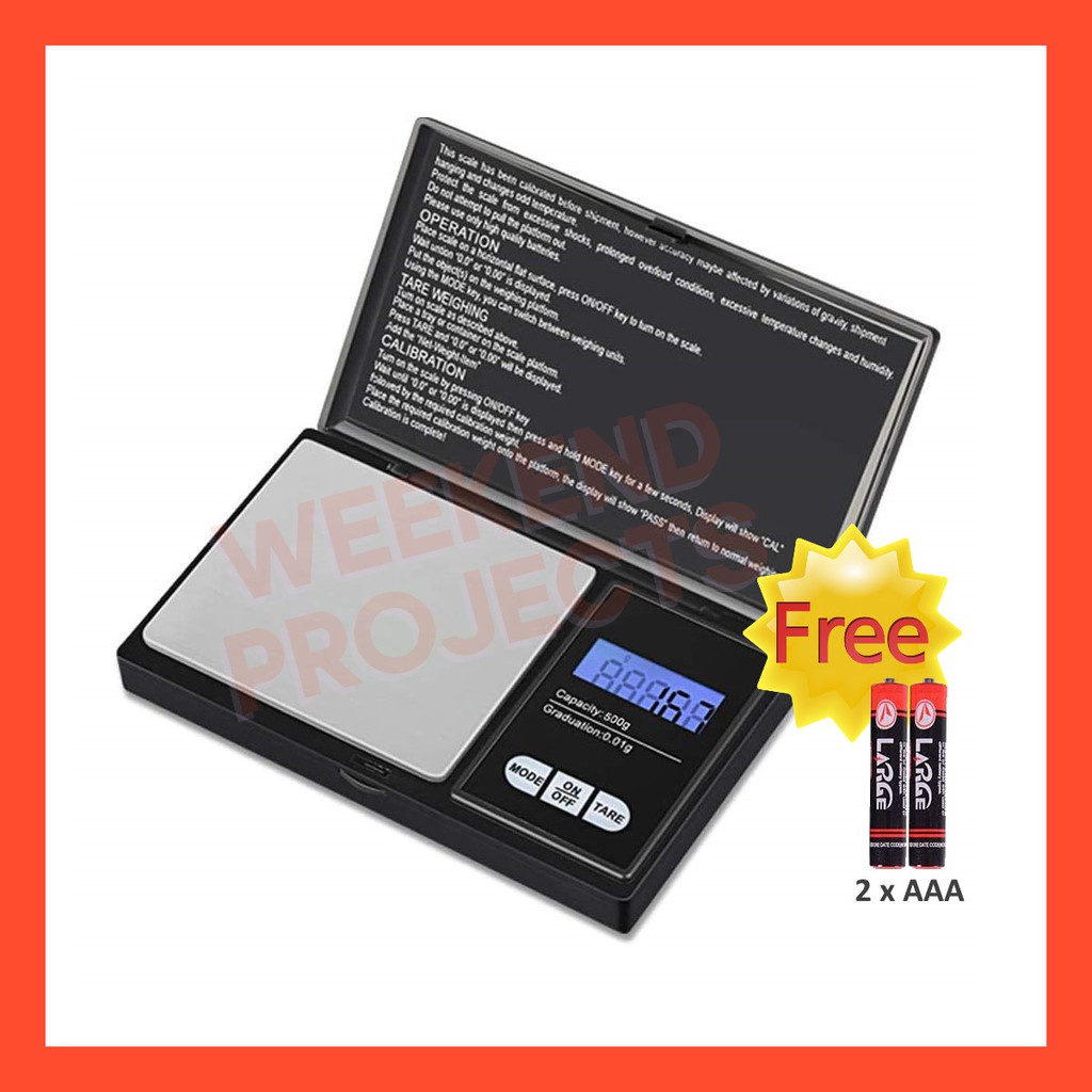 500g/0.01g Professional Digital Jewelry Pocket Scale High Accuracy Portable Mini Scale Skala Penimbang Emas Batu Permata