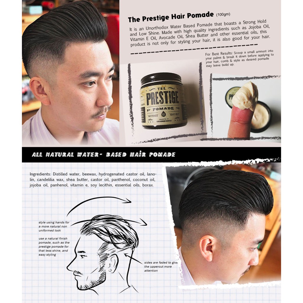 Vamph The Prestige Waterbased All Natural Hair Pomade Heavy Hold