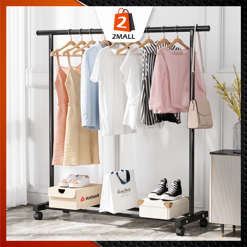 2MALL Simple Coat Rack Hanger Floor Bedroom Home Bedroom Clothes Rack