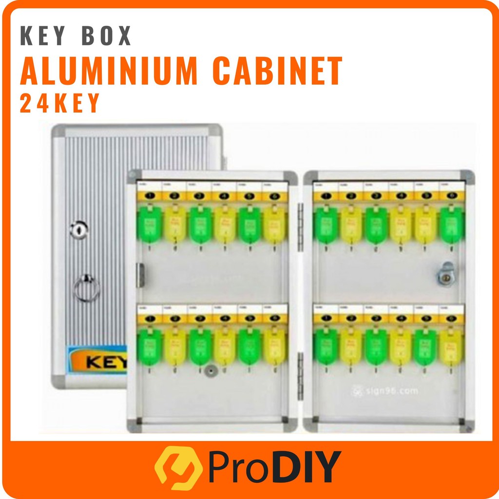 HVILOG H-1024 24Pcs Key Box Aluminium Cabinet Safety Key Storage Box
