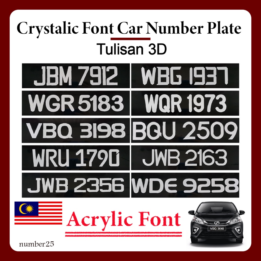 crystal-number-plate-car-no-plate-kereta-white-color-transparent