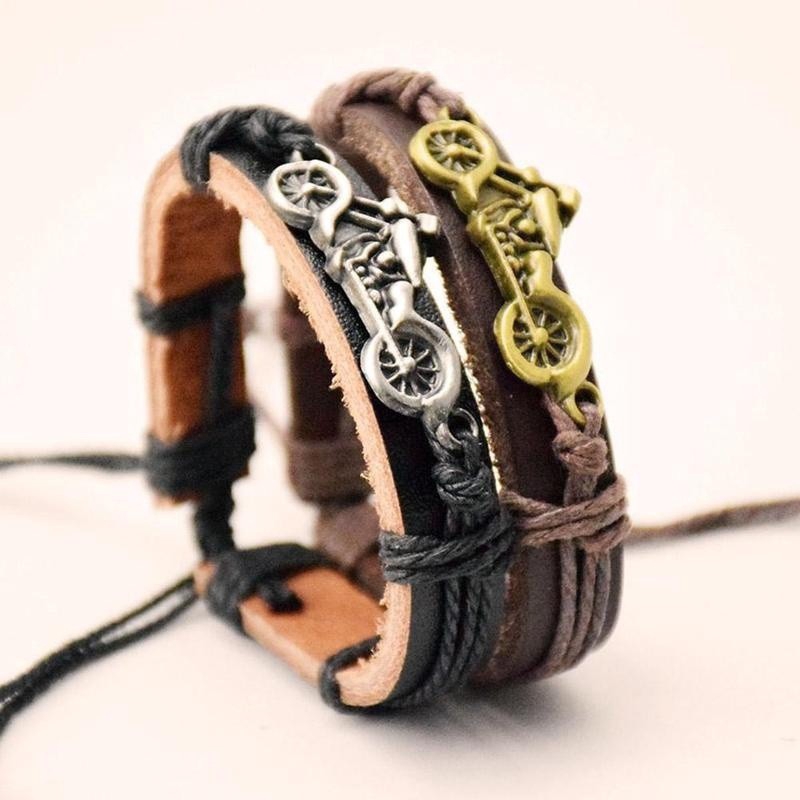 harley davidson leather bracelet