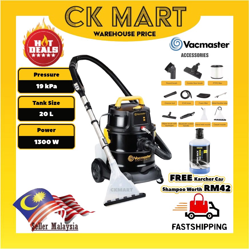 SALE!!VACMASTER MultiPurpose 20L STAINLESS STELL TANK 3 IN 1 WET & DRY