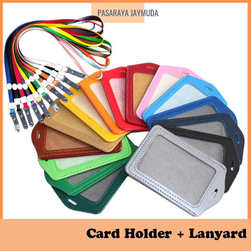 PU Leather Name Tag Holder / ID Card Holder Employee Card For Office ...