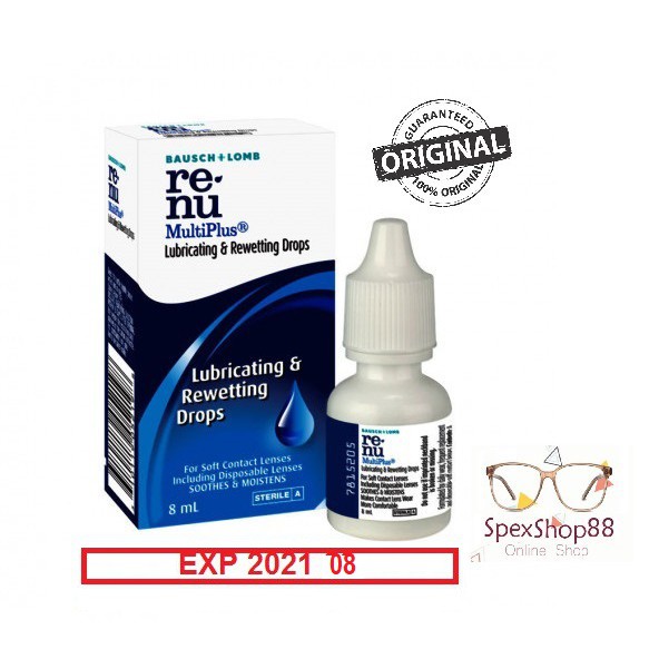 RENU MULTIPLUS LUBRICANT & REWETTING EYE DROP 8ML BAUSCH + LOMB EXP