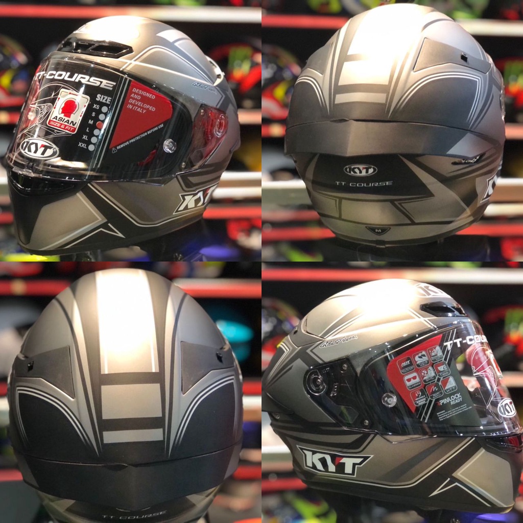 Helmet Kyt TT Course Tourist Matt Cool Grey Design Fullface TERBARU ...